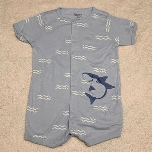 Carter's Light Blue Shark Bodysuit